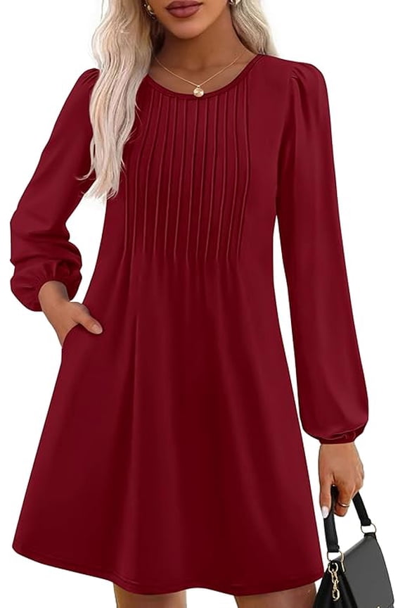 Fall Dresses for Women Long Sleeve Mini Short Flowy A Line Casual Holiday Party Tunic Dress Fashion Clothes