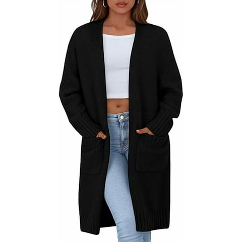 Fall Long Sleeve Cardigan Sweaters for Women Trendy Winter Open Front Loose Knitted Cardigans with Pockets