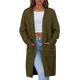 thumbnail image 1 of PRETTYGARDEN Fall Long Sleeve Cardigan Sweaters for Women Trendy Winter Open Front Loose Knitted Cardigans with Pockets, 1 of 8