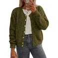 thumbnail image 1 of PRETTYGARDEN Fall Long Sleeve Cardigans for Women Trendy Open Front Winter Button Down Crewneck Soft Knit Sweater Jacket, 1 of 10
