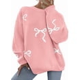 thumbnail image 1 of PRETTYGARDEN Fall Long Sleeve Pullover Sweaters for Women Trendy Crewneck Casual Cute Bow Chunky Knit Oversized Sweater, 1 of 9