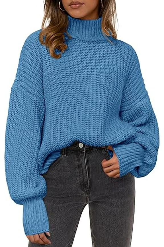 Fall Oversized Sweaters for Women Chunky Knit Long Sleeve Turtle Neck Pullover Tops Cozy Winter Clothing
