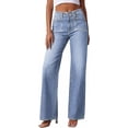thumbnail image 1 of PRETTYGARDEN High Waisted Wide Leg Jeans for Women Trendy Baggy Straight Leg Stretchy Summer Denim Pants with Pockets, 1 of 9