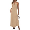 thumbnail image 1 of PRETTYGARDEN Holiday Cocktail Dresses for Women Summer Elegant V Neck Halter Backless Wedding Guest Party Midi Dress, 1 of 7