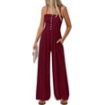 thumbnail image 1 of PRETTYGARDEN Jumpsuits for Women Dressy Summer Sleeveless Travel One Piece Outfits Spring Casual Wide Leg Pants Rompers, 1 of 7