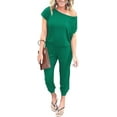 thumbnail image 1 of PRETTYGARDEN Jumpsuits for Women Summer Dressy Off Shoulder Romper Spring Vacation Travel Lounge Outfits Clothes, 1 of 5