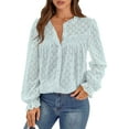 thumbnail image 1 of PRETTYGARDEN Lace Long Sleeve Tops for Women Eyelet Blouses Dressy Casual Hollow Out Button Down Shirts Spring Fashion, 1 of 7