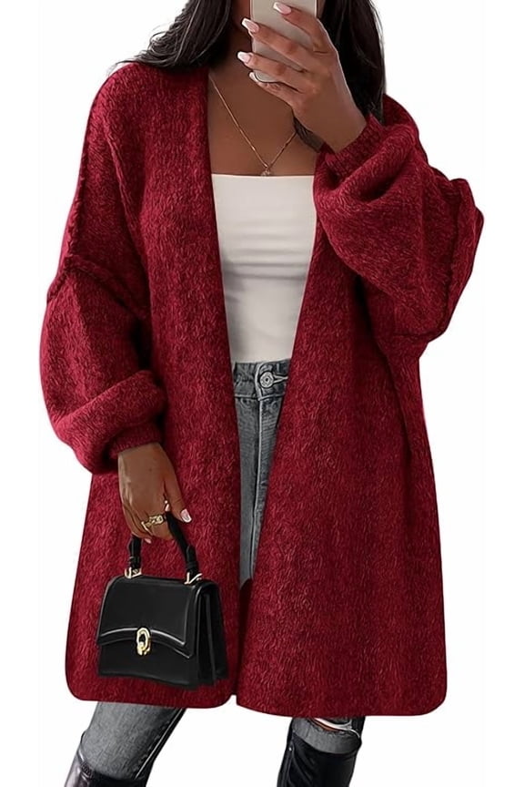 Long Cardigan Sweaters for Women Trendy Fall Oversized Knit Sweater Jacket Coats Winter Fashion Clothing
