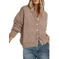 thumbnail image 1 of PRETTYGARDEN Long Sleeve Crewneck Button Down Womens Sweaters Fall Open Front Chunky Cardigan Sweaters for Women, 1 of 7