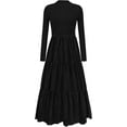 thumbnail image 1 of PRETTYGARDEN Long Sleeve Dress for Women Fall Eyelet Mock Neck A Line Elegant Classy Maxi Wedding Guest Dresses Pockets, 1 of 8