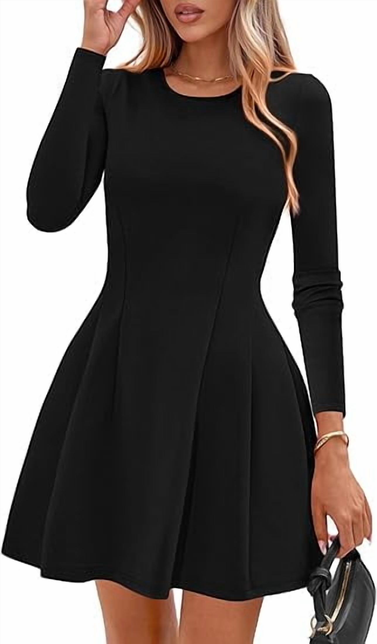 Winter Garden Winter Mini Dress Long Sleeve Prettygarden Long Sleeve Mini  Dress For Women Fall Crewneck