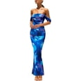 thumbnail image 1 of PRETTYGARDEN Women's Floral Maxi Dress 2025 Summer Off Shoulder Mesh Elegant Cocktail Party Ruched Bodycon Dresses, 1 of 8
