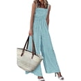 thumbnail image 1 of PRETTYGARDEN One Piece Jumpsuits for Women Summer Sleeveless Smocked Gingham Wide Leg Date Night Rompers Spring Outfits, 1 of 10