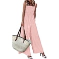 thumbnail image 1 of PRETTYGARDEN One Piece Jumpsuits for Women Summer Sleeveless Smocked Gingham Wide Leg Date Night Rompers Spring Outfits, 1 of 10