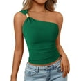 thumbnail image 1 of PRETTYGARDEN One Shoulder Going Out Tops for Women Summer Trendy Sleeveless Fitted Ribbed Shirts Spring Y2K Clothes, 1 of 10