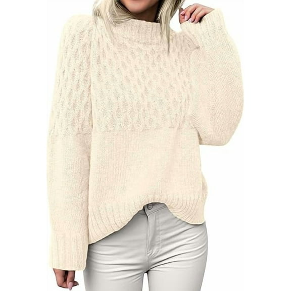 PRETTYGARDEN Oversized Sweaters for Women Fall Cute Cable Knit Long Sleeve Crewneck Chunky Pullover Tops Winter Clothing