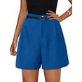 thumbnail image 1 of PRETTYGARDEN Shorts for Women Dressy Summer Elastic High Waisted Wide Leg Business Casual Work Shorts with Pockets, 1 of 7