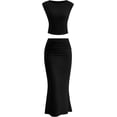 thumbnail image 1 of PRETTYGARDEN Skirt Sets Women 2 Piece Outfits Summer Outfits Going Out Crop Tops Long Maxi Skirts Beach Vacation Clothes, 1 of 9