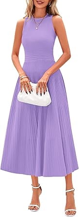PRETTYGARDEN Spring Casual Dresses for Women Summer Business Work Midi  Sleeveless A Line Pleated Cocktail Dress - Walmart.com