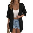 thumbnail image 1 of PRETTYGARDEN Summer Cardigan Sweaters for Women Lightweight Short Sleeve Knit Coverup Spring Beach Vacation Clothes, 1 of 10