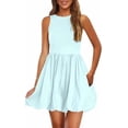 thumbnail image 1 of PRETTYGARDEN Summer Dresses for Women Casual Mini Short Cocktail Dress Sleeveless Tank Crew Neck Bubble Sundress Pockets, 1 of 8
