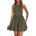 thumbnail image 1 of PRETTYGARDEN Summer Dresses for Women Casual Mini Short Cocktail Dress Sleeveless Tank Crew Neck Bubble Sundress Pockets, 1 of 8