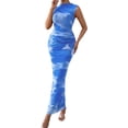 thumbnail image 1 of PRETTYGARDEN Summer Dresses for Women Sleeveless Bodycon Maxi Spring Mock Neck Tie Dye Mesh Cocktail Going Out Dress, 1 of 9