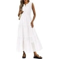 thumbnail image 1 of PRETTYGARDEN Summer Dresses for Women Sundresses Sleeveless V Neck Eyelet A Line Flowy Beach Vacation Spring Maxi Dress, 1 of 9