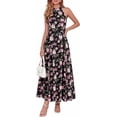 thumbnail image 1 of PRETTYGARDEN Summer Halter Dresses for Women Vacation Outfits Sleeveless Polka Dot Sundress Wedding Guest Maxi Dress, 1 of 7