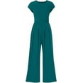 thumbnail image 1 of PRETTYGARDEN Summer Jumpsuits for Women Dressy Ribbed Cap Sleeve Wide Leg Pants Rompers Elegant Casual One Piece Outfits, 1 of 8