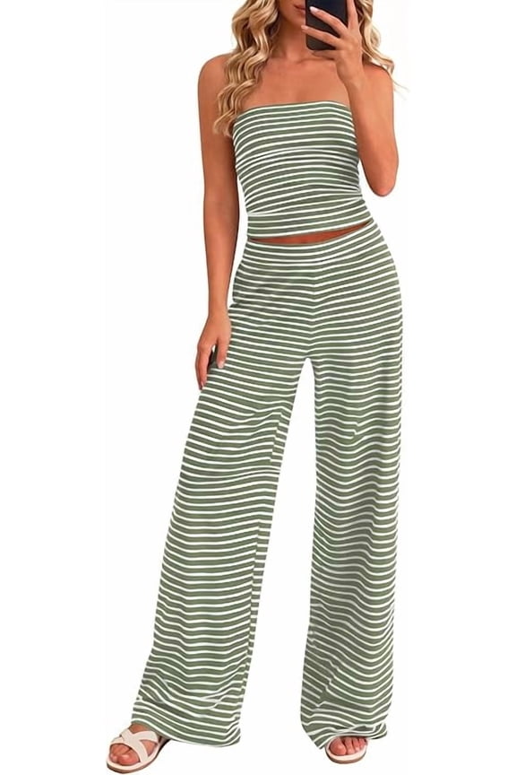 Summer Sets Women 2 Piece Outfits Matching Striped Loungewear Spring Airport Travel Beach Vacation Clothes