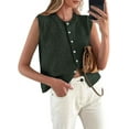 thumbnail image 1 of PRETTYGARDEN Sweater Vest Women Summer Tank Tops Sleeveless Button Down Trendy Clothes Business Casual Knit Outfits, 1 of 9
