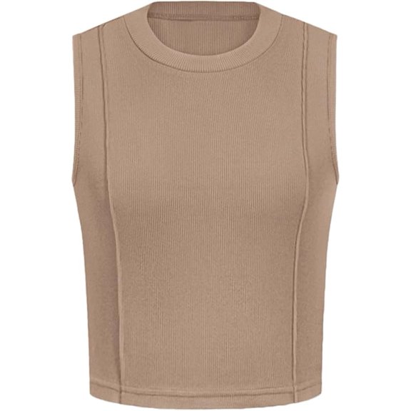 PRETTYGARDEN Tank Top for Women Summer Casual Sleeveless Ribbed Slim Fitted Basic Tee Shirts Spring Fashion Y2k Clothes