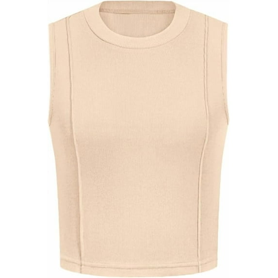 PRETTYGARDEN Tank Top for Women Summer Casual Sleeveless Ribbed Slim Fitted Basic Tee Shirts Spring Fashion Y2k Clothes