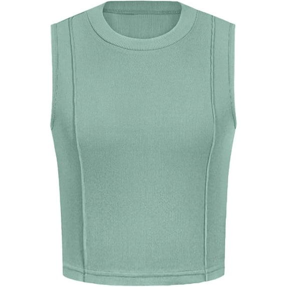 PRETTYGARDEN Tank Top for Women Summer Casual Sleeveless Ribbed Slim Fitted Basic Tee Shirts Spring Fashion Y2k Clothes