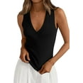 thumbnail image 1 of PRETTYGARDEN V Neck Tank Tops for Women Summer Outfits Ribbed Knit Shirts Casual Basic Tees Sleeveless Camisole Vest, 1 of 10