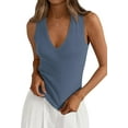 thumbnail image 1 of PRETTYGARDEN V Neck Tank Tops for Women Summer Outfits Ribbed Knit Shirts Casual Basic Tees Sleeveless Camisole Vest, 1 of 10
