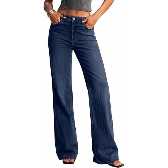 PRETTYGARDEN Women's Wide Leg Jeans High Waisted Denim Pants | Stretchy Flare Jeans, Comfy Soft, Basic-5-Pocket, Trendy Bottoms, Casual Office Wear, Going Out Outfits, Fashion Clothing