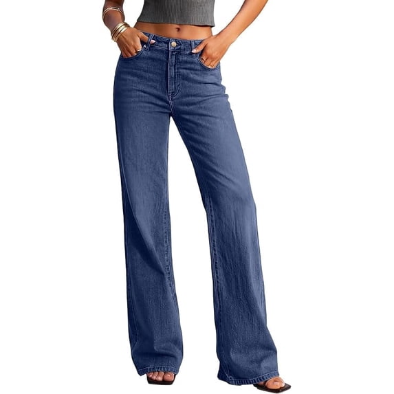 PRETTYGARDEN Women's Wide Leg Jeans High Waisted Denim Pants | Stretchy Flare Jeans, Comfy Soft, Basic-5-Pocket, Trendy Bottoms, Casual Office Wear, Going Out Outfits, Fashion Clothing