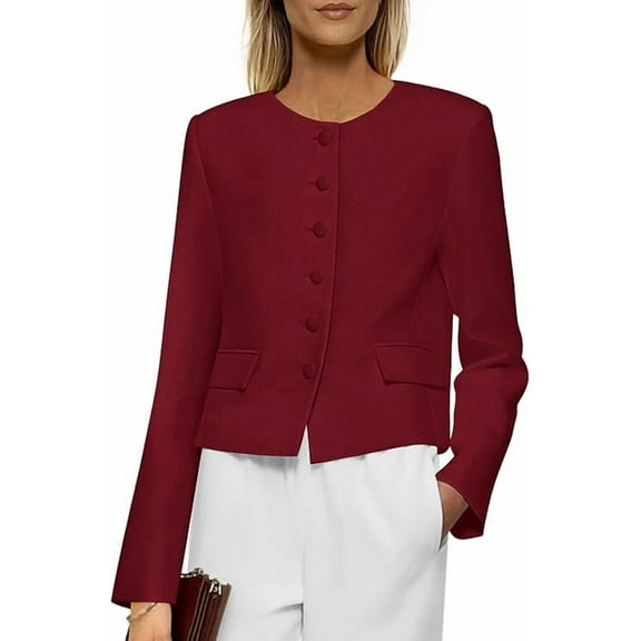 PRETTYGARDEN Women Blazers Business Casual Outfits Fall Fashion Long Sleeve Professional Office Work Suit Jacket Clothes