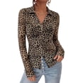 thumbnail image 1 of PRETTYGARDEN Women Button Down Floral Shirts Fall Trendy Long Sleeve V Neck Ruched Fitted Mesh Blouse Tops Date Outfits, 1 of 11