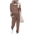 thumbnail image 1 of PRETTYGARDEN Women Fall 2 Piece Lounge Outfit Long Sleeve Tops High Waisted Jogger Pants Set Spring Travel Clothes Tracksuit, 1 of 8