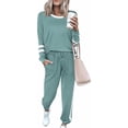 thumbnail image 1 of PRETTYGARDEN Women Fall 2 Piece Lounge Outfit Long Sleeve Tops High Waisted Jogger Pants Set Spring Travel Clothes Tracksuit, 1 of 8
