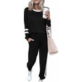thumbnail image 1 of PRETTYGARDEN Women Fall 2 Piece Lounge Outfit Long Sleeve Tops High Waisted Jogger Pants Set Spring Travel Clothes Tracksuit, 1 of 7