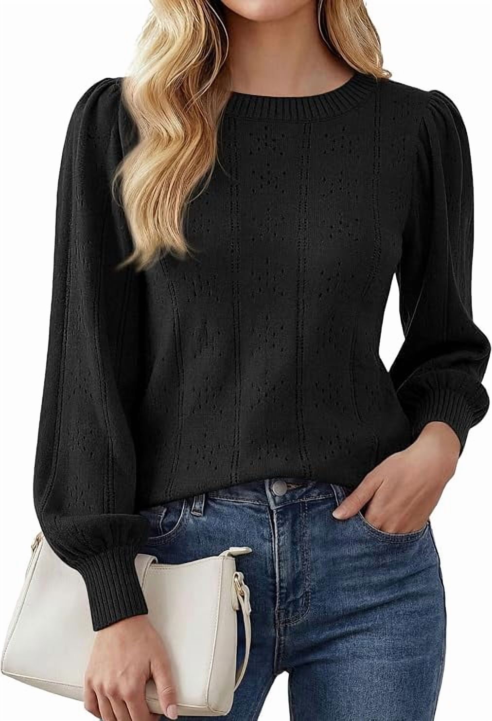 PRETTYGARDEN Women Fall Fashion Hollow Out Holiday Sweaters Stretchy 