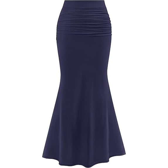 PRETTYGARDEN Women Fitted Mesh Mermaid Skirt 2025 Spring Summer Casual High Waisted Ruched Maxi Long Bodycon Going Out Skirts