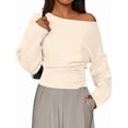 thumbnail image 1 of PRETTYGARDEN Women Off The Shoulder Sweater Fall Trendy Long Batwing Sleeve Knit Pullover Going Out Tops Winter Clothing, 1 of 10