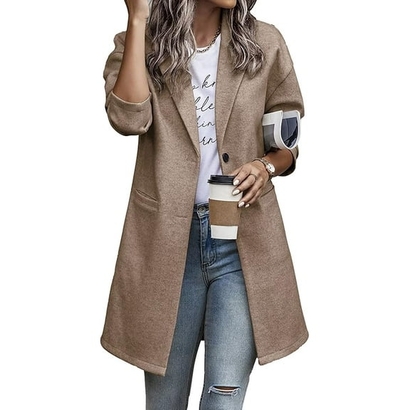 PRETTYGARDEN Women Plaid Shacket Jacket Trendy Fall Casual Button Wool Blend Tartan Trench Coat Winter Clothing with Pockets
