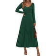 thumbnail image 1 of PRETTYGARDEN Women Sweater Dress Fall Fashion Long Sleeve V Neck Ribbed Knit Pleated A Line Elegant Maxi Winter Dresses, 1 of 9