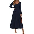 thumbnail image 1 of PRETTYGARDEN Women Sweater Dress Fall Fashion Long Sleeve V Neck Ribbed Knit Pleated A Line Elegant Maxi Winter Dresses, 1 of 10